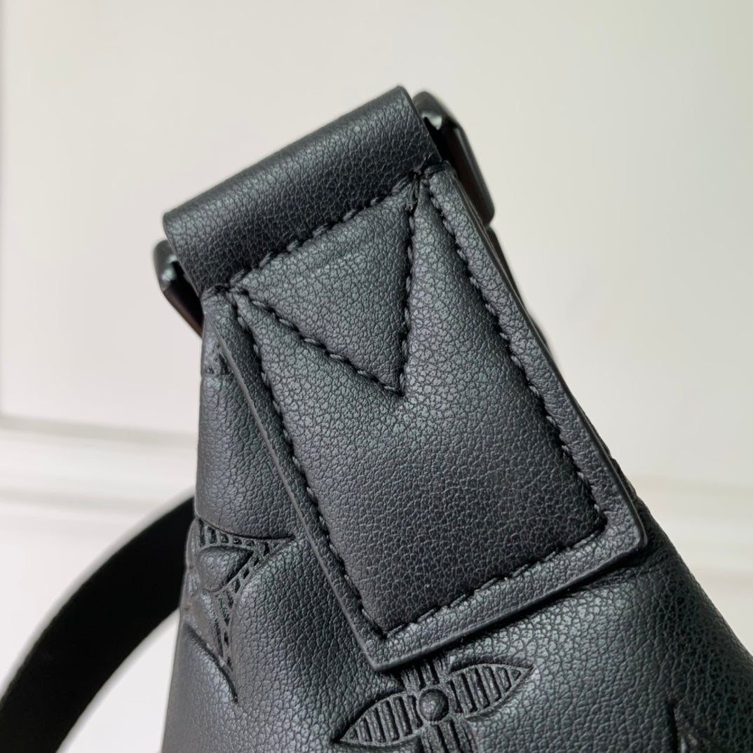 Louis Vuitton Black Embossed Monogram Leather Fanny Pack Waist Bag