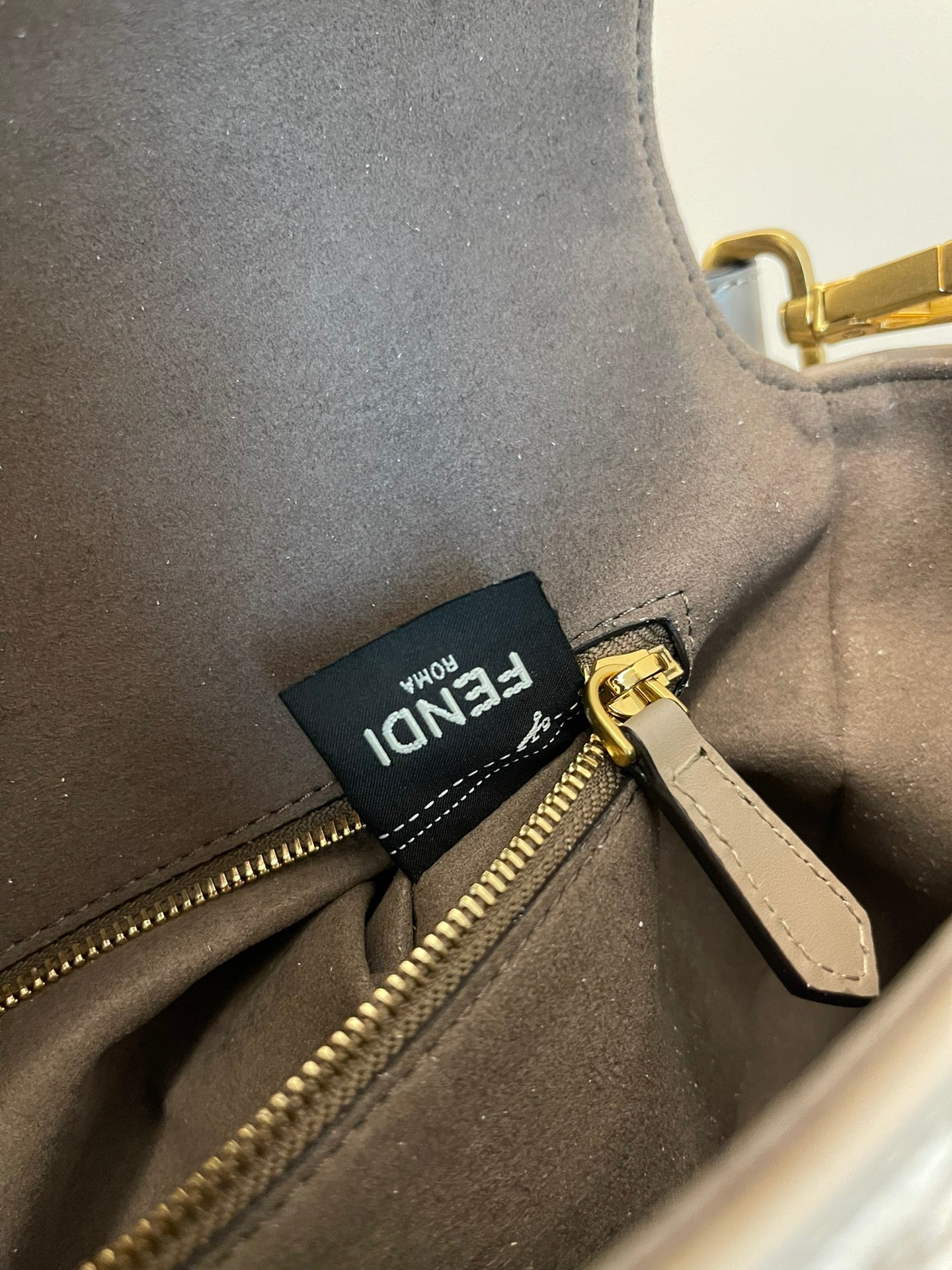 Fendi Baguette Mini Grey FF Fabric Monogram Shoulder Bag
