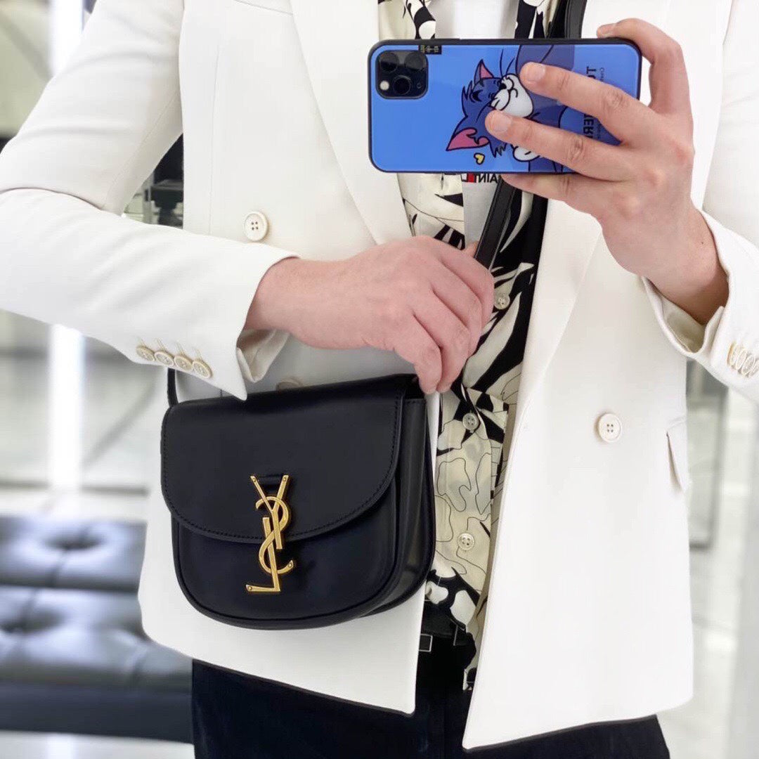 Saint Laurent Kaia Small Crossbody Bag in Smooth Black Leather