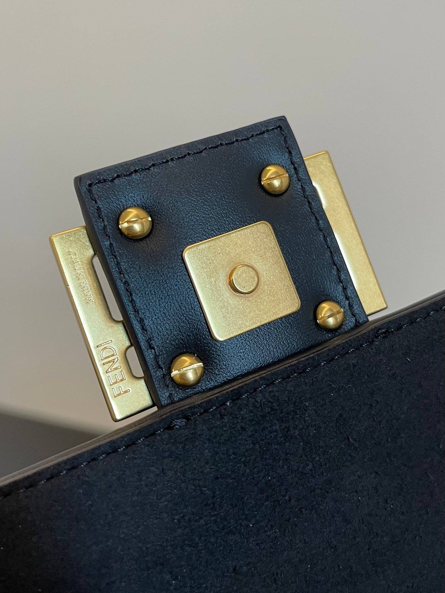 Fendi Baguette Blue FF Monogram Fabric Shoulder Bag