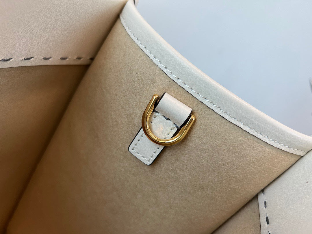 Fendi Sunshine Medium Shopper Bag - White Leather Tote with Tortoiseshell Handles
