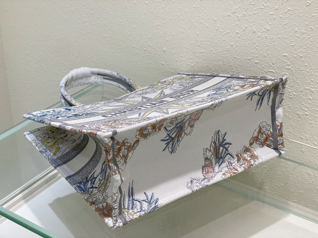 Dior Vintage Compass Star Embroidered Canvas Top-Handle Tote Bag
