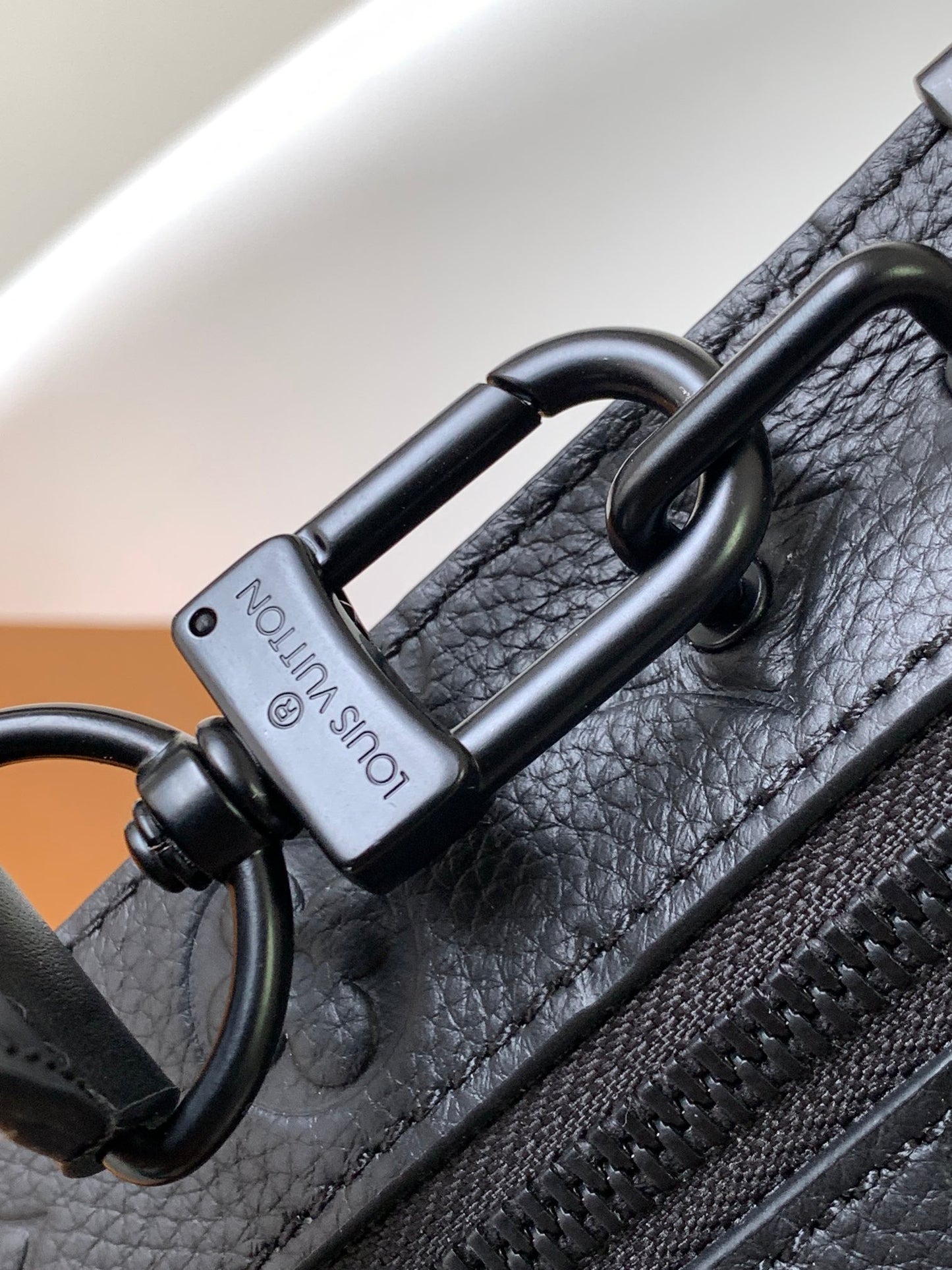 Louis Vuitton Luxury Matte Black Monogram Embossed Trunk Crossbody Bag