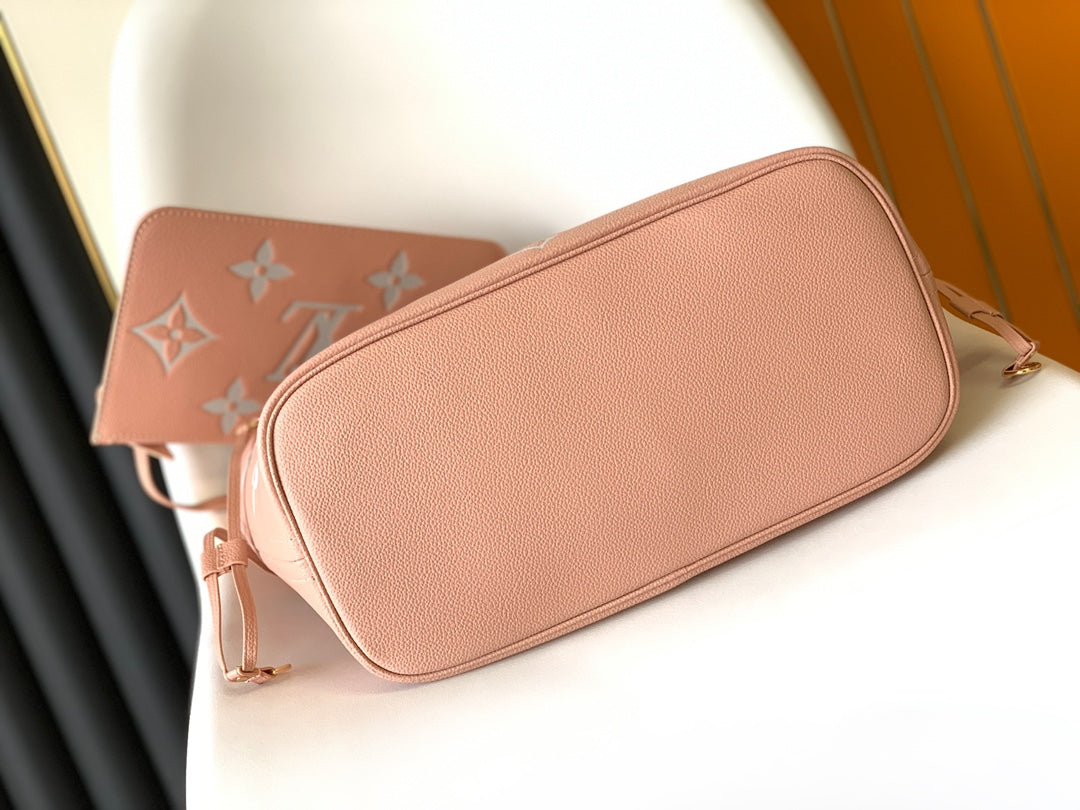 Louis Vuitton Blush Pink Monogram Leather Tote Bag with Shoulder Straps