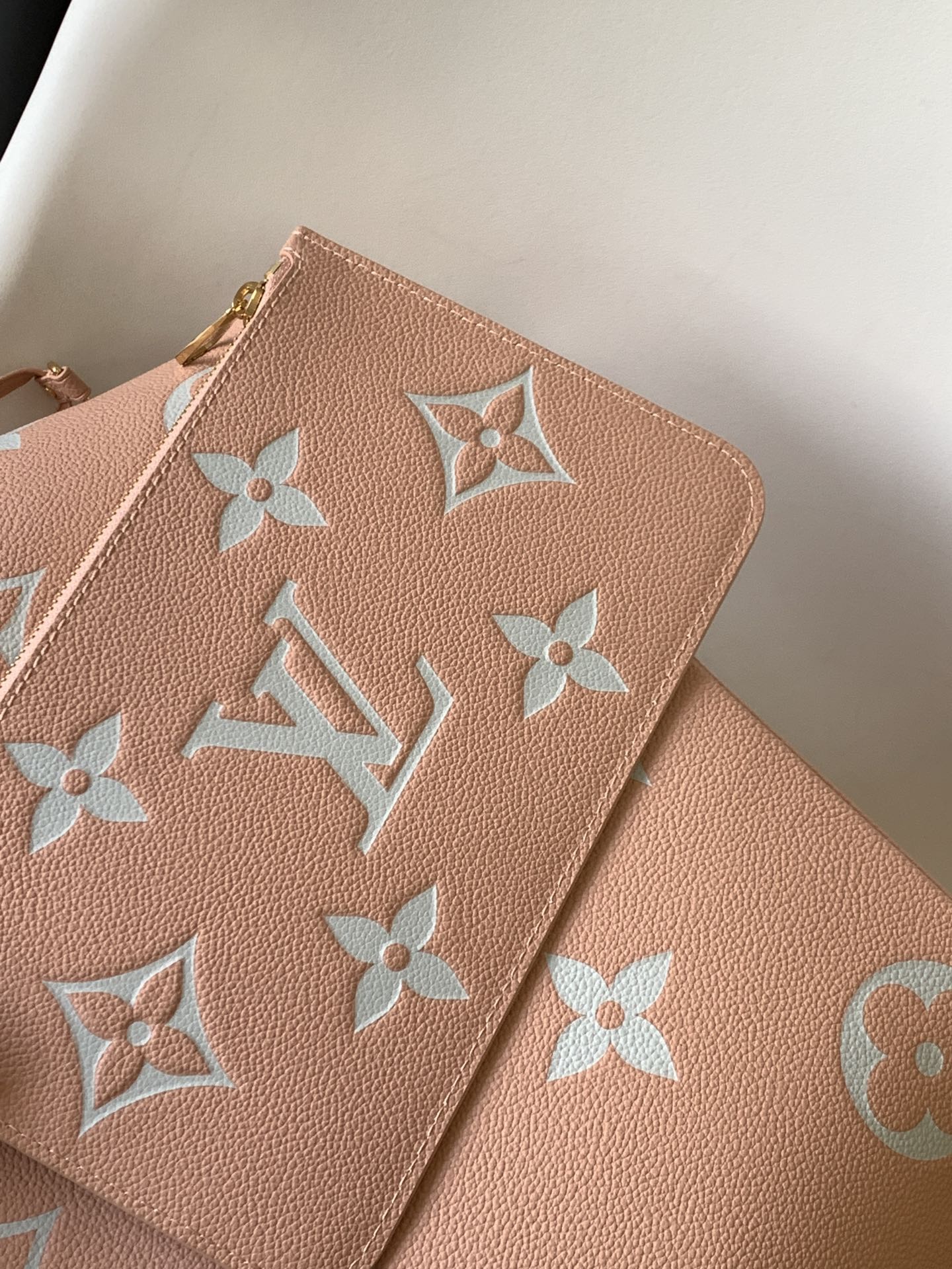 Louis Vuitton Blush Pink Monogram Leather Tote Bag with Shoulder Straps