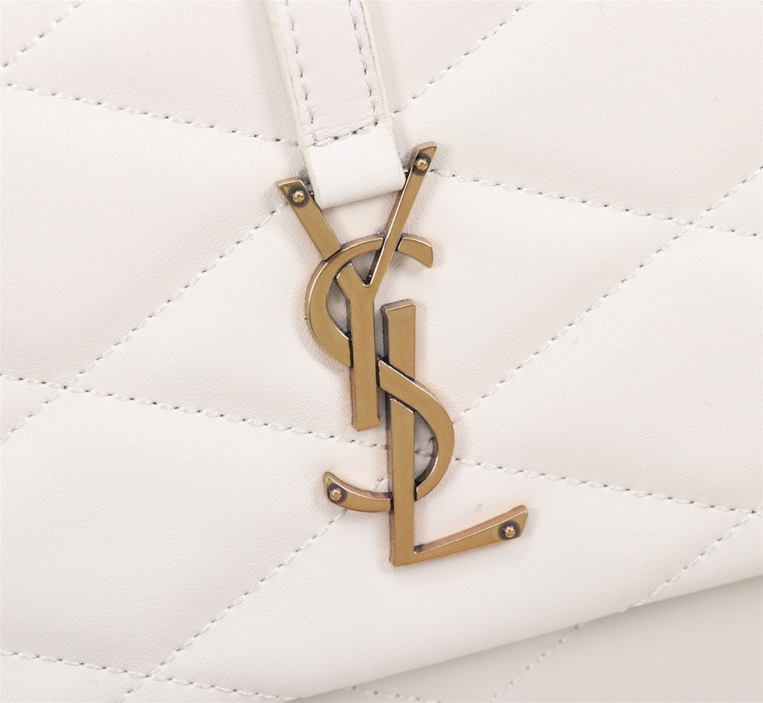 Saint Laurent Women's Gaby Medium Quilted Lambskin Shoulder Bag - White