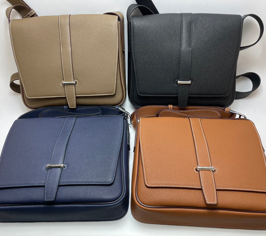Premium Men's Faux Leather Messenger Crossbody Bag - Stylish Square Shoulder Bag in Multiple Colors