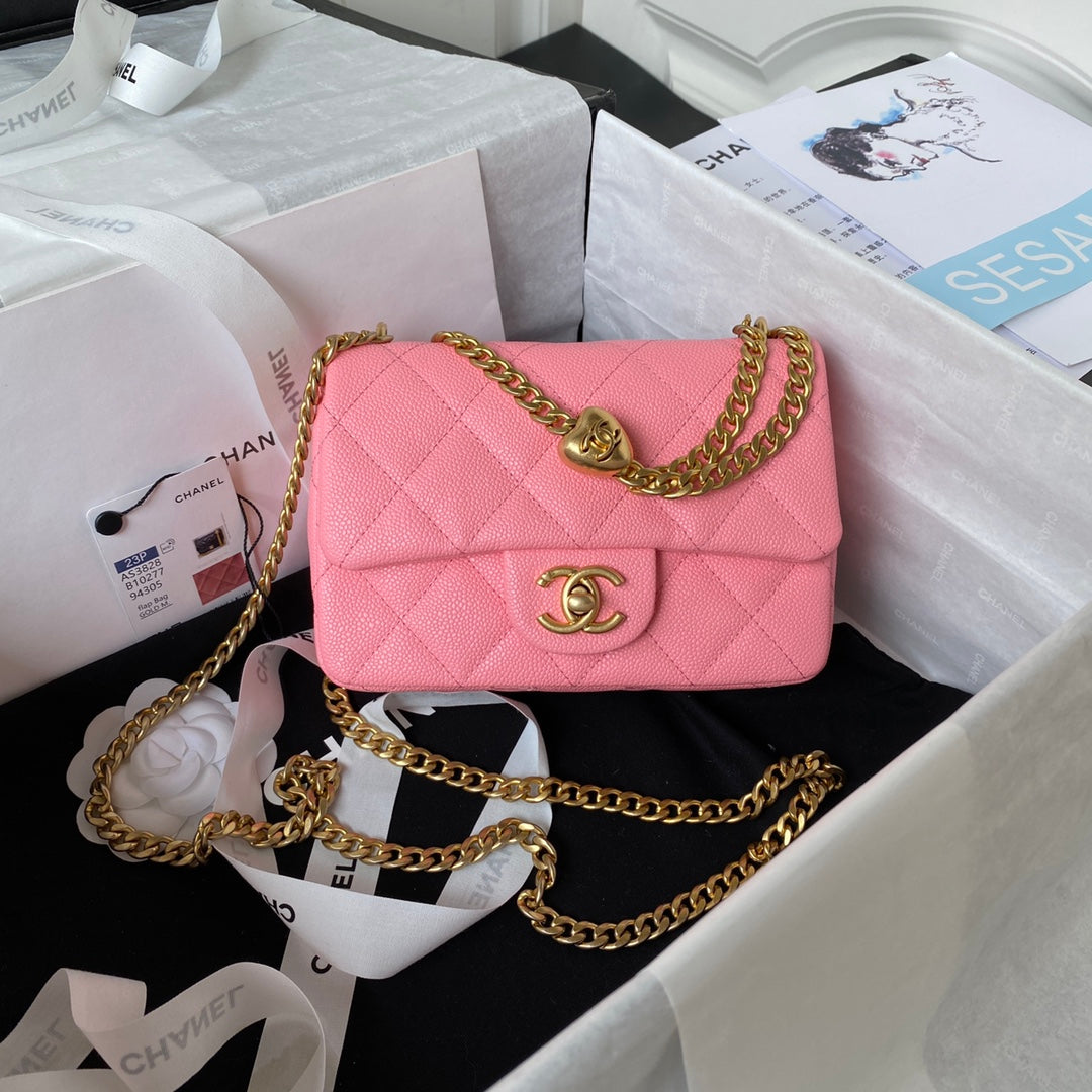 Chanel Mini Rectangular Flap Bag - Pink Quilted Lambskin with Gold-Tone Hardware