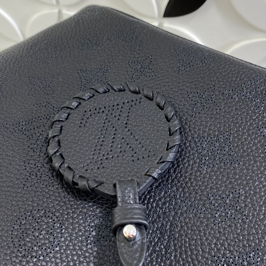 Louis Vuitton Petit Palais Black Monogram Empreinte Leather Tote Bag with Pouch