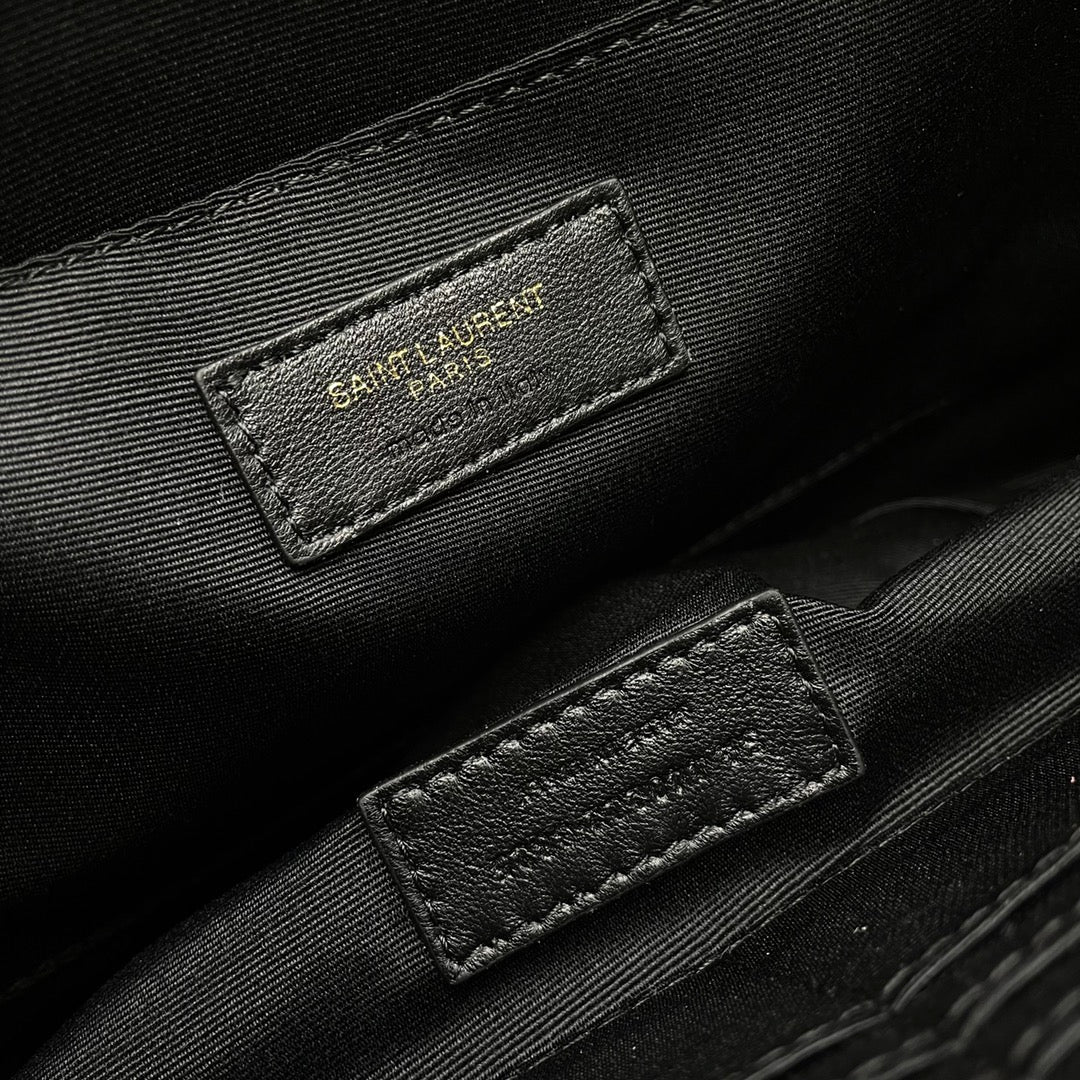 Saint Laurent Cassandre Matelassé Pouch in Black Quilted Leather