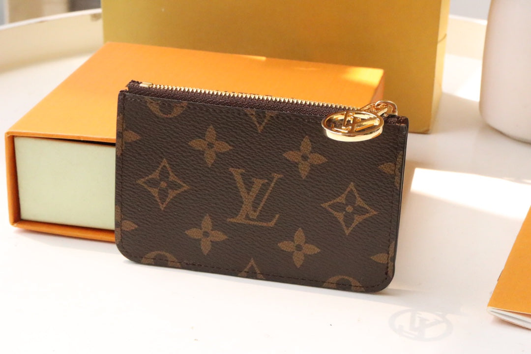 Louis Vuitton Classic Brown Monogram Canvas Card Holder Slim Wallet