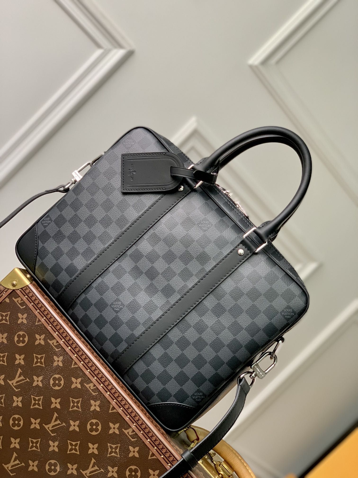 Louis Vuitton Porte-Documents Voyage PM Damier Cobalt Men's Briefcase