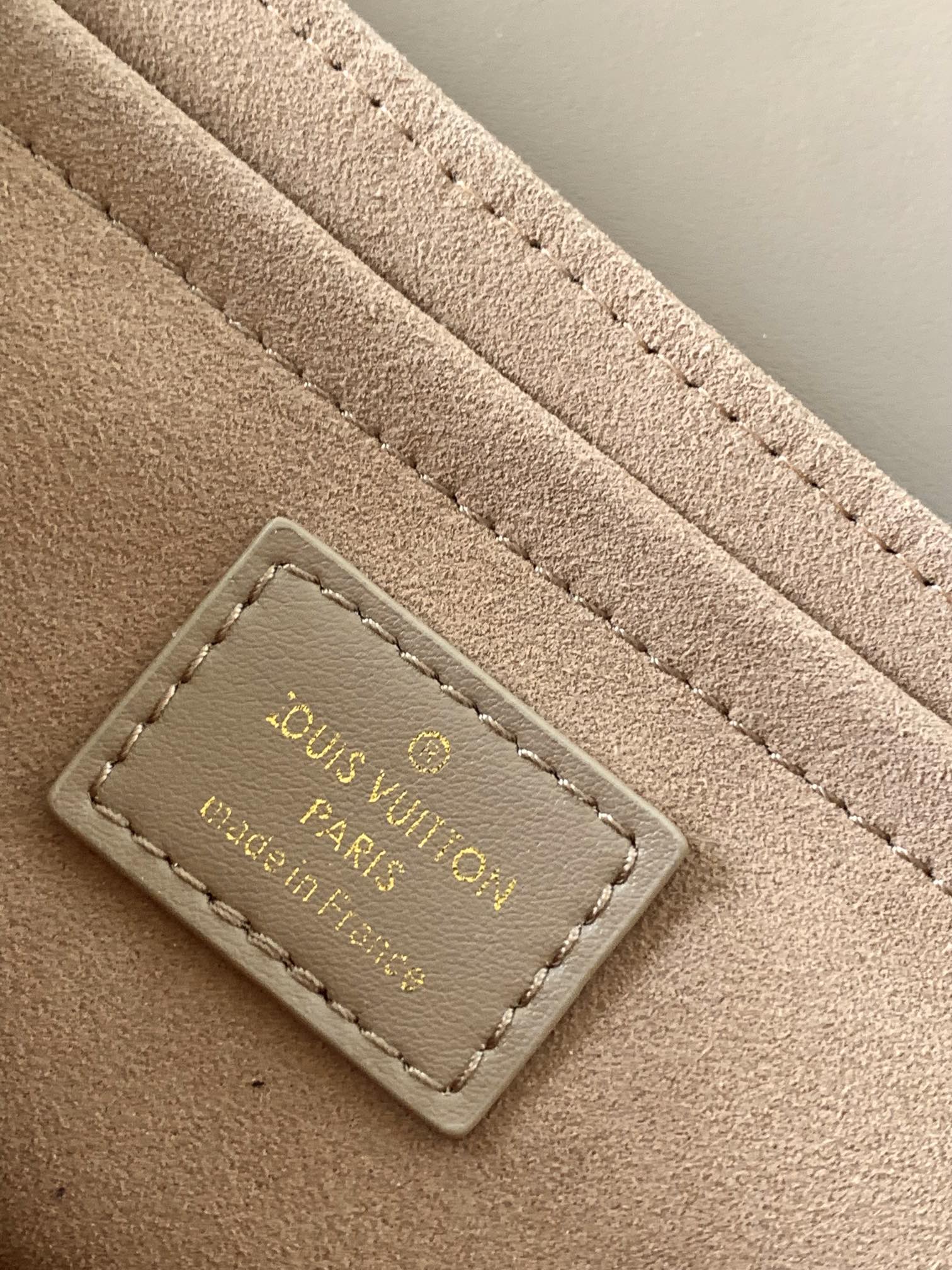 Louis Vuitton Taupe Quilted Leather Crossbody Flap Bag with Gold Chain Strap