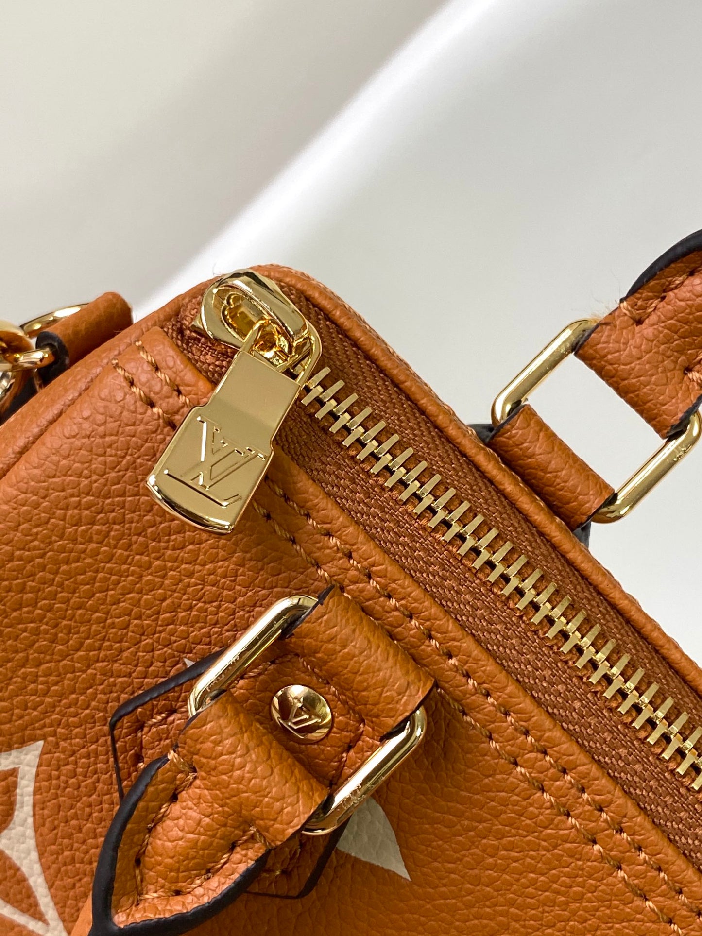 Louis Vuitton Nano Speedy Monogram Empreinte Leather Handbag - Bicolor Cognac