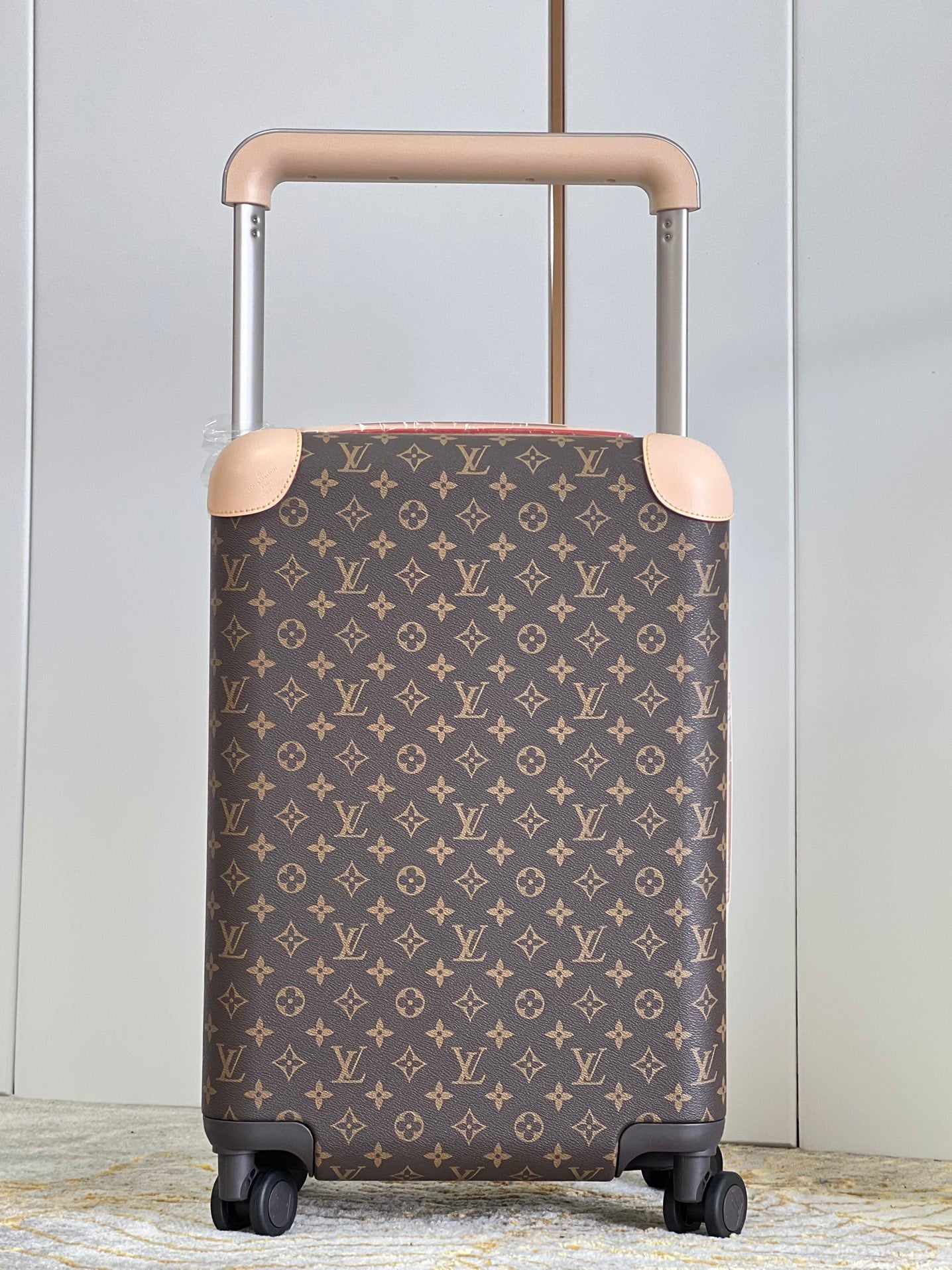 Luxury Brown Monogram Carry-On Luggage Spinner Suitcase