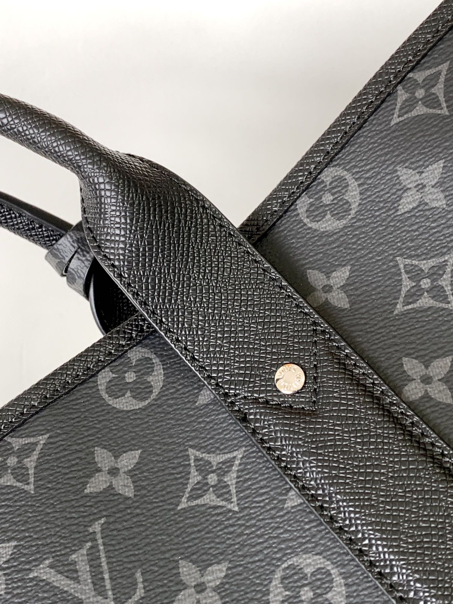Louis Vuitton Black Monogram Pattern Business Briefcase with Shoulder Strap