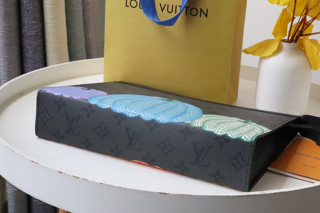 Louis Vuitton Cute Halloween Pumpkin Zippered Document Organizer Bag