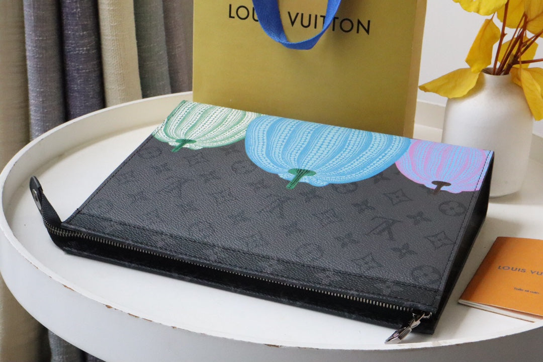 Louis Vuitton Cute Halloween Pumpkin Zippered Document Organizer Bag