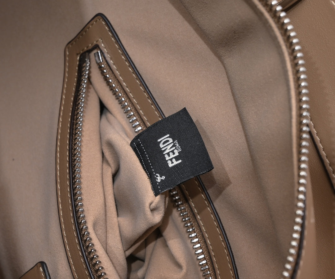 Fendi Peekaboo X-Tote Zucca Canvas and Leather Shoulder Bag Brown/Black
