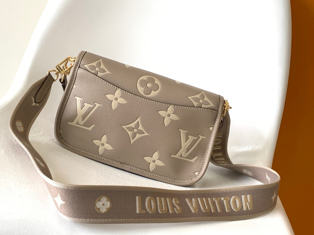 Louis Vuitton Taupe Monogram Leather Shoulder Bag with Detachable Strap