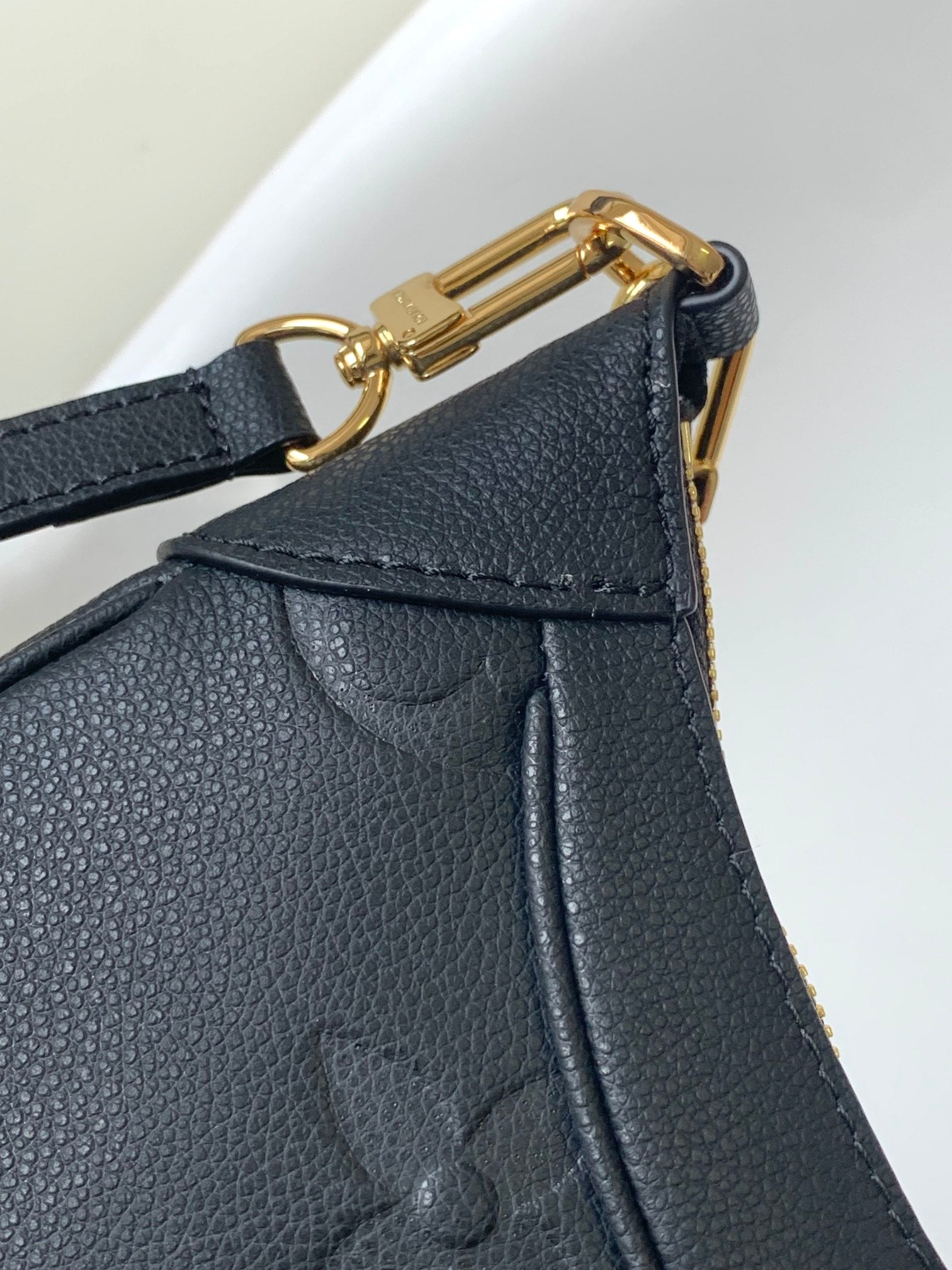 Louis Vuitton Black Embossed Leather Crescent Shoulder Bag and Crossbody