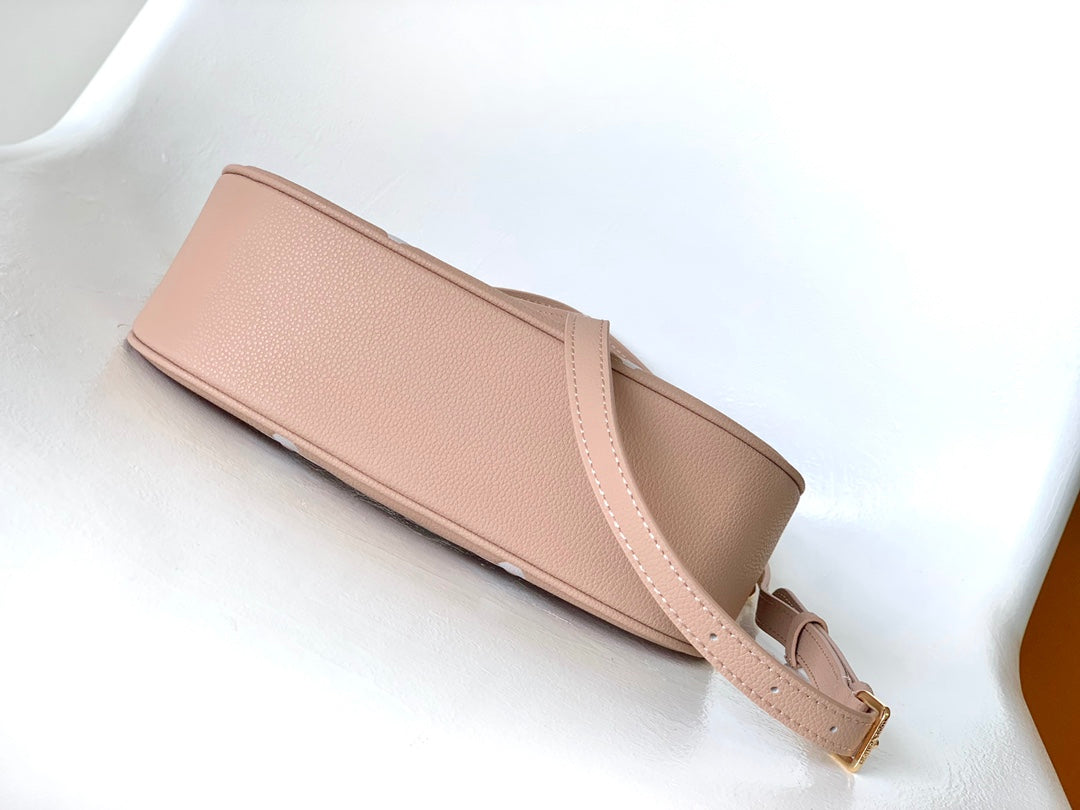 Louis Vuitton Dusty Pink Monogram Crescent Hobo Bag with Gold Chain Hardware