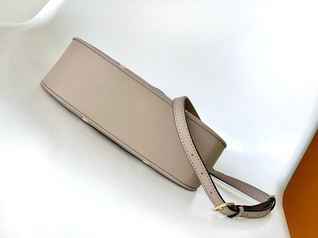 Louis Vuitton Beige Monogram Embossed Leather Crescent Shoulder Handbag