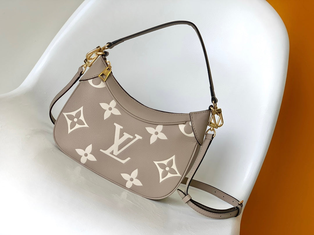 Louis Vuitton Beige Monogram Embossed Leather Crescent Shoulder Handbag