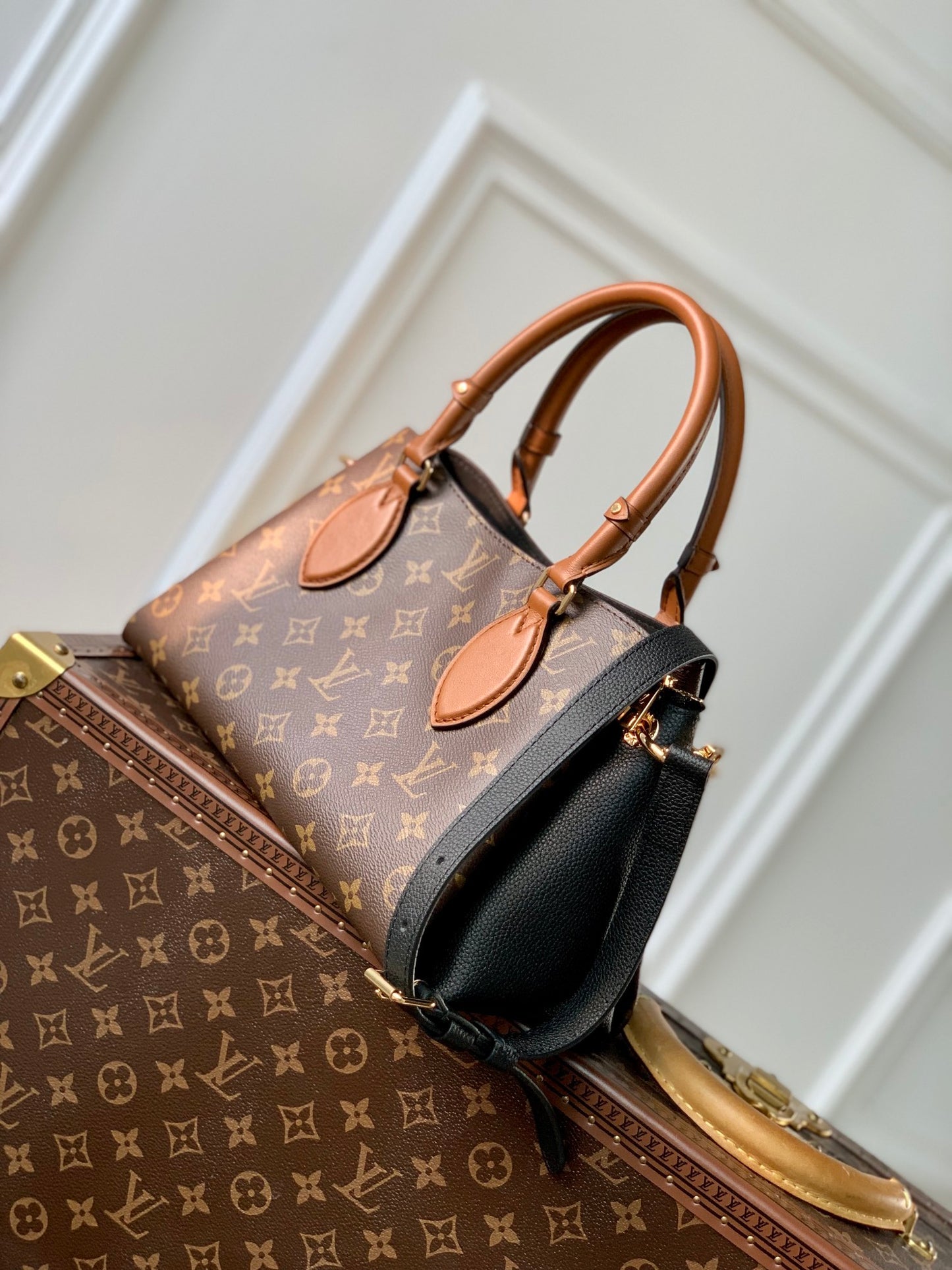 Louis Vuitton Vaugirard Monogram Canvas Leather Handbag - Creme &amp; Caramel