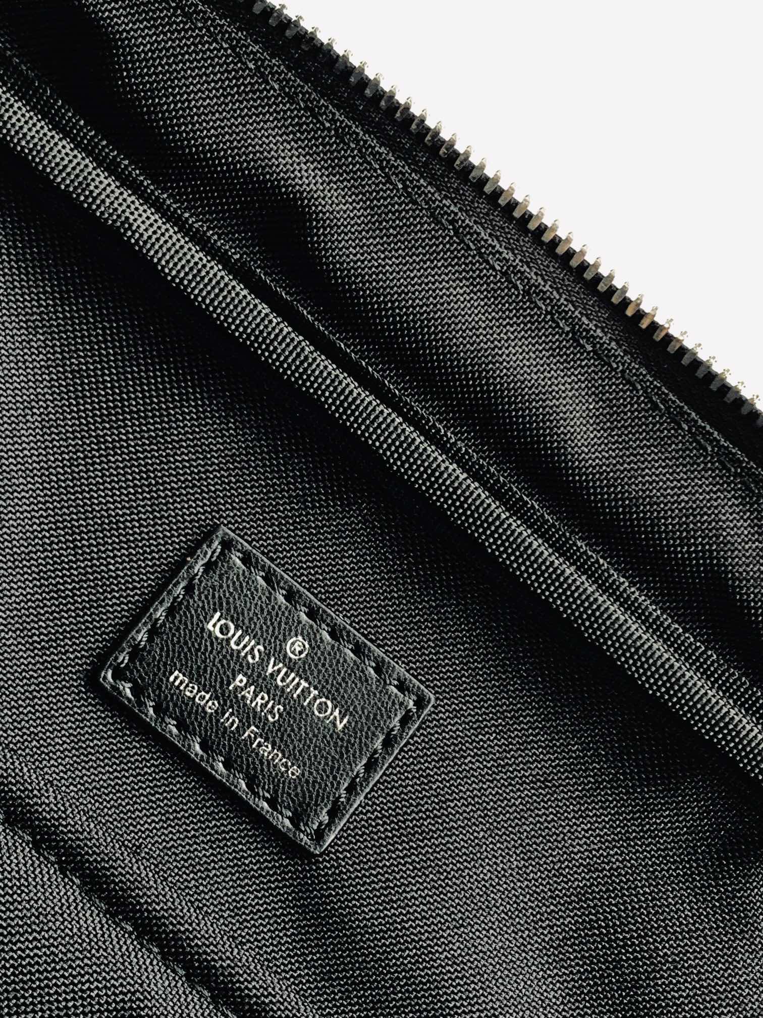Louis Vuitton Black Checkerboard Pattern Leather Business Briefcase Bag