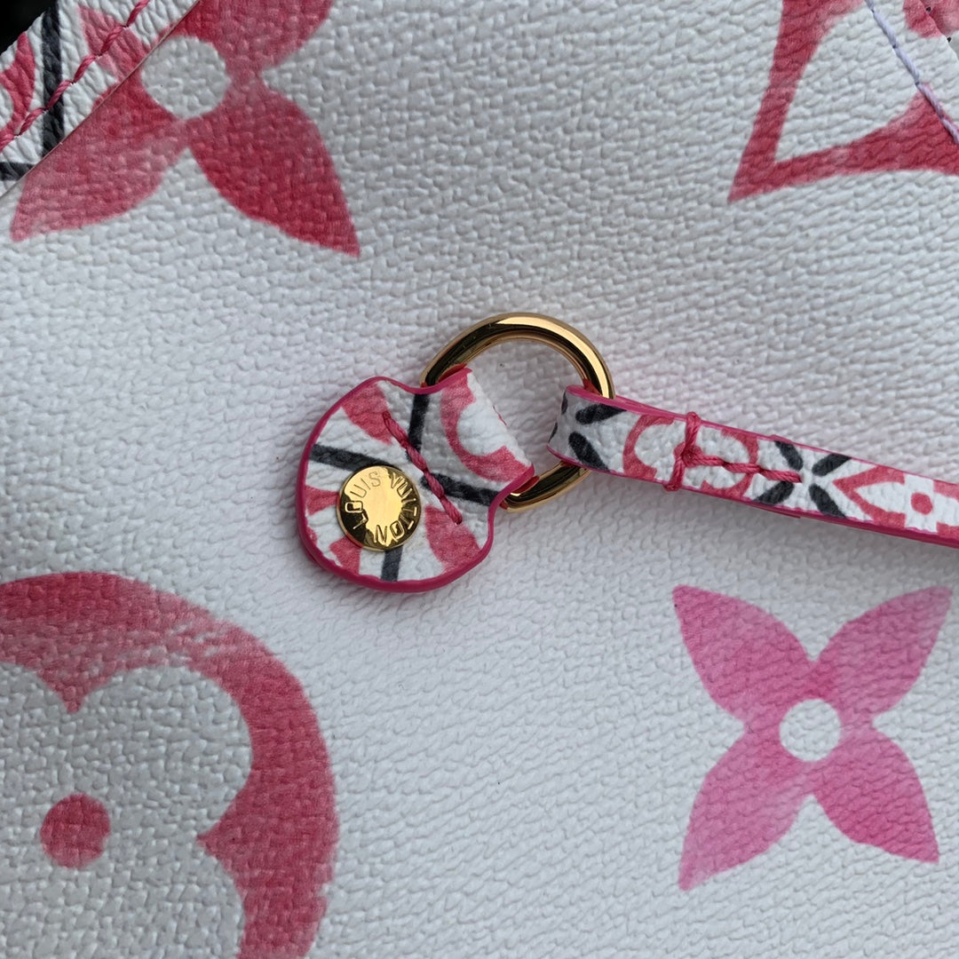 Louis Vuitton Neverfull MM By The Pool Monogram Empreinte Giant - Pink/White