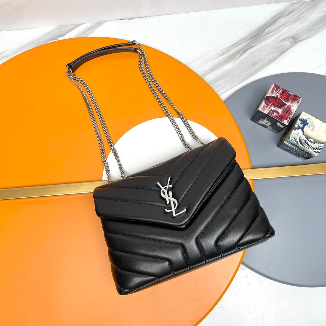 Saint Laurent Loulou Medium Black Quilted Leather Shoulder Bag