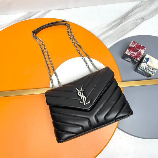 Saint Laurent Loulou Medium Black Quilted Leather Shoulder Bag
