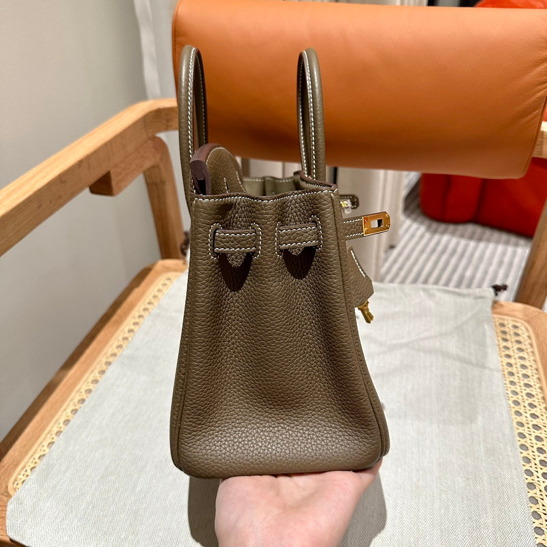 Hermès Birkin 25 Togo Leather Handbag - Etoupe with Gold Hardware