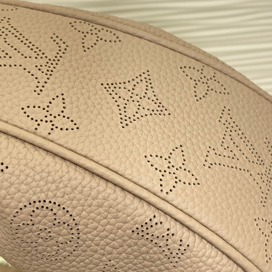 Louis Vuitton Taupe Embossed Monogram Crescent Bag with Chain Strap and Coin Purse