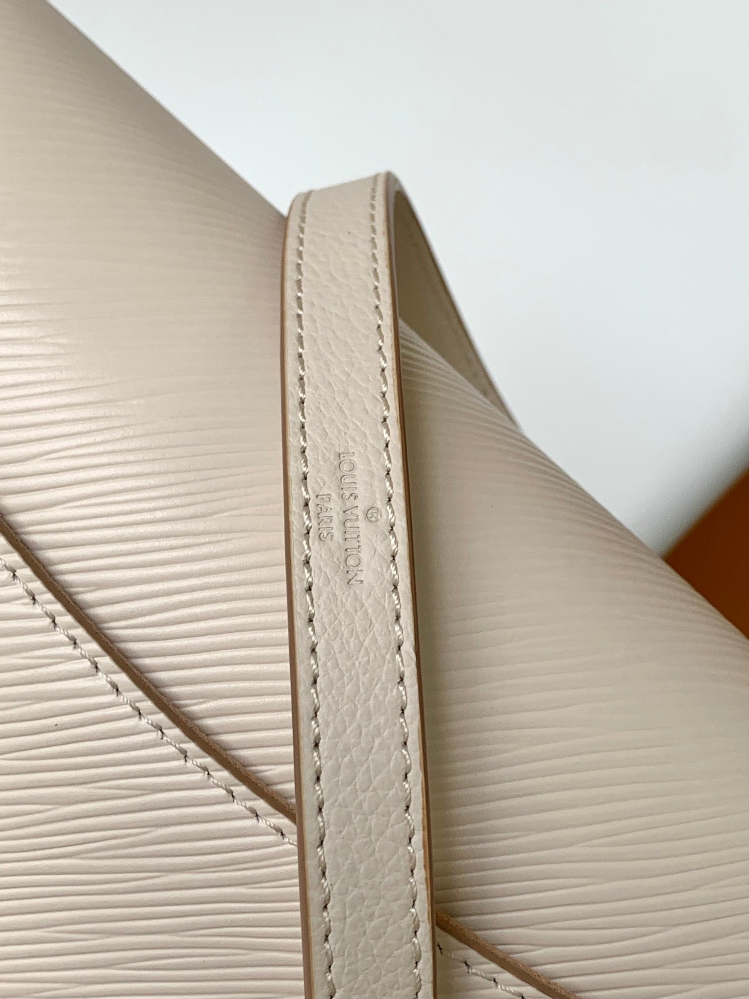 Louis Vuitton Elegant Nude Pink Leather Flap Shoulder Bag for Women
