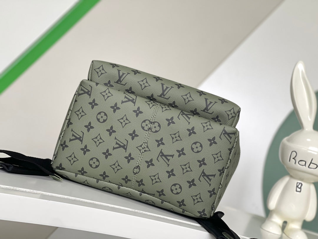 Louis Vuitton Olive Green Monogram Canvas Unisex Backpack with Front Zip Pocket