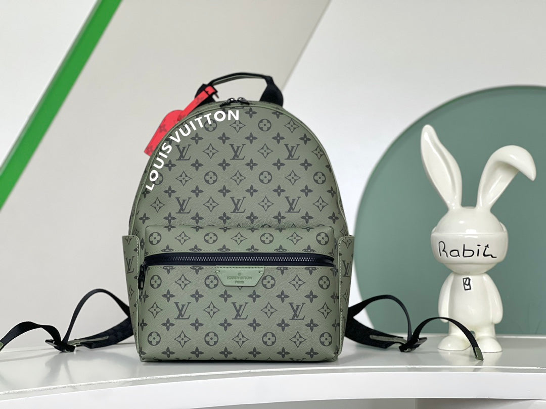 Louis Vuitton Olive Green Monogram Canvas Unisex Backpack with Front Zip Pocket