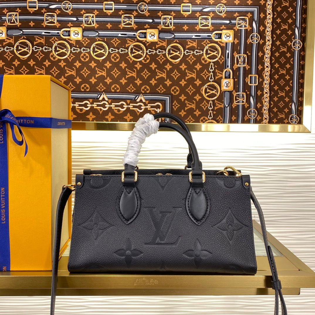 Louis Vuitton OnTheGo East West Monogram Empreinte Leather Handbag - Black