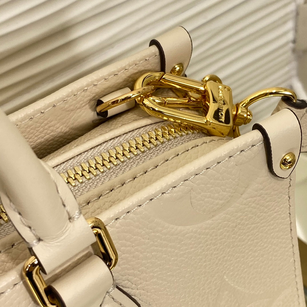 Louis Vuitton Beige Embossed Monogram Leather Top Handle Crossbody Bag