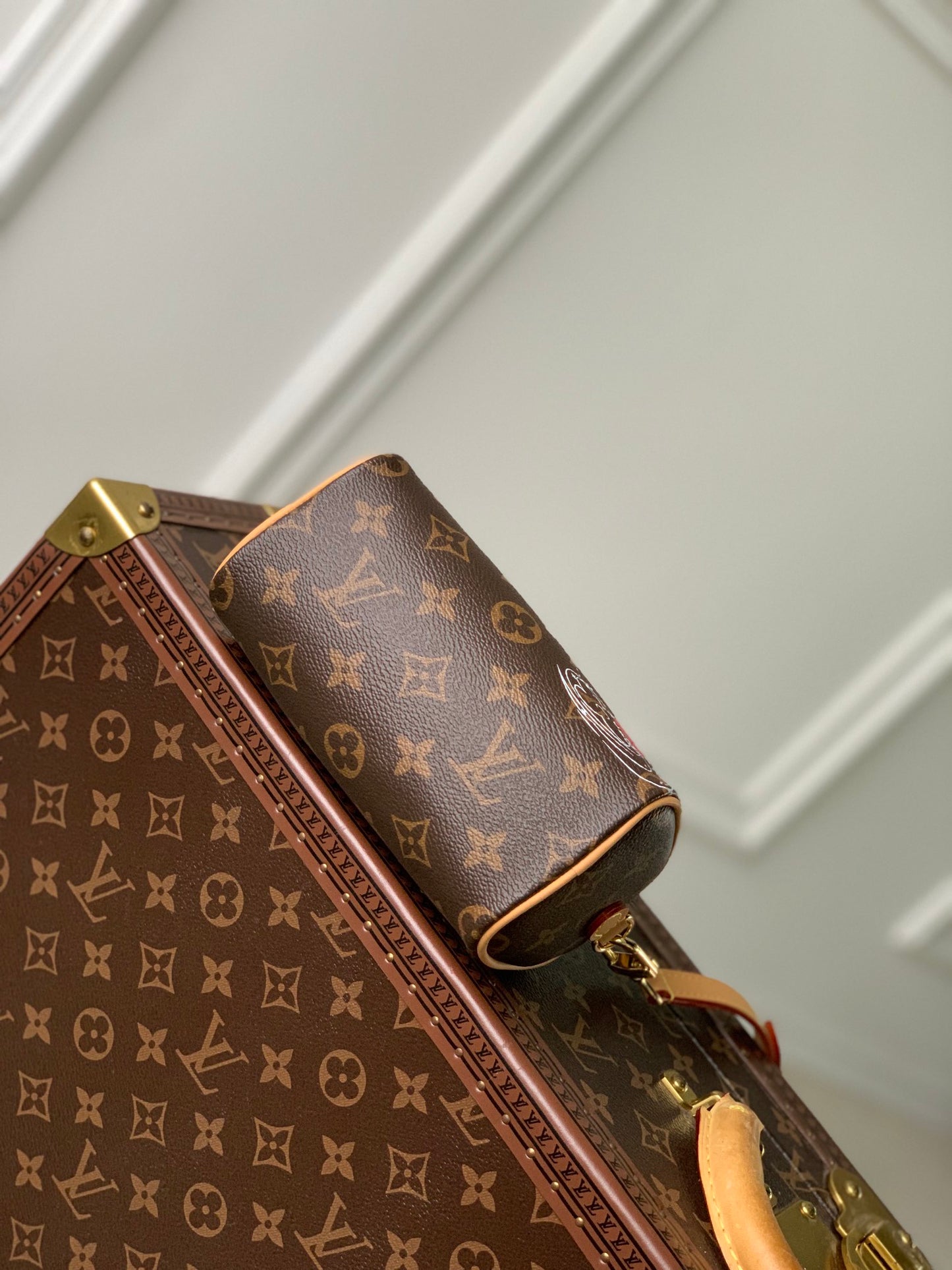 Louis Vuitton Brown Monogram Canvas Mini Duffle Bag with Cartoon Character Print