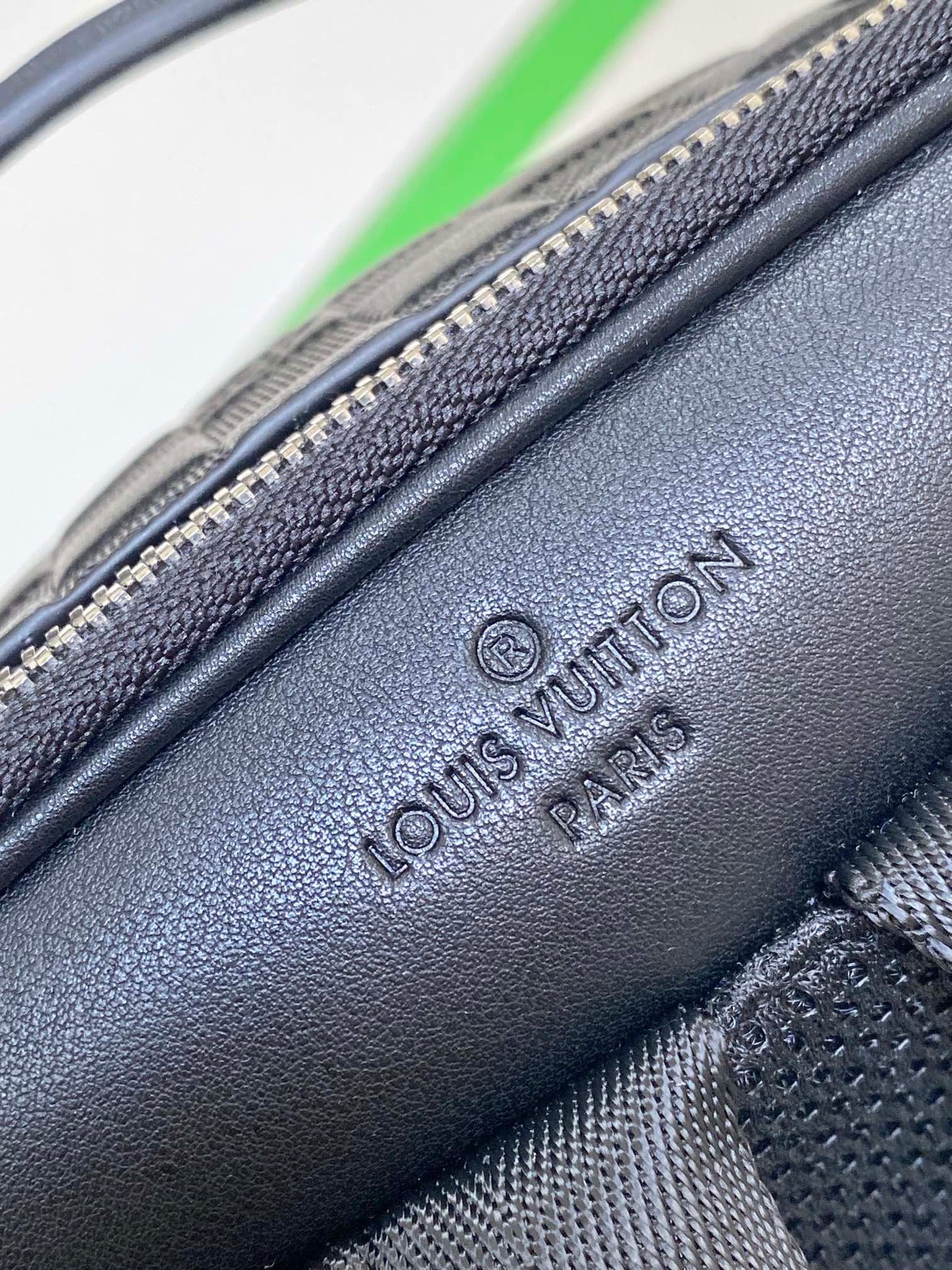 Louis Vuitton Luxury Black Woven Leather Checkerboard Travel Backpack