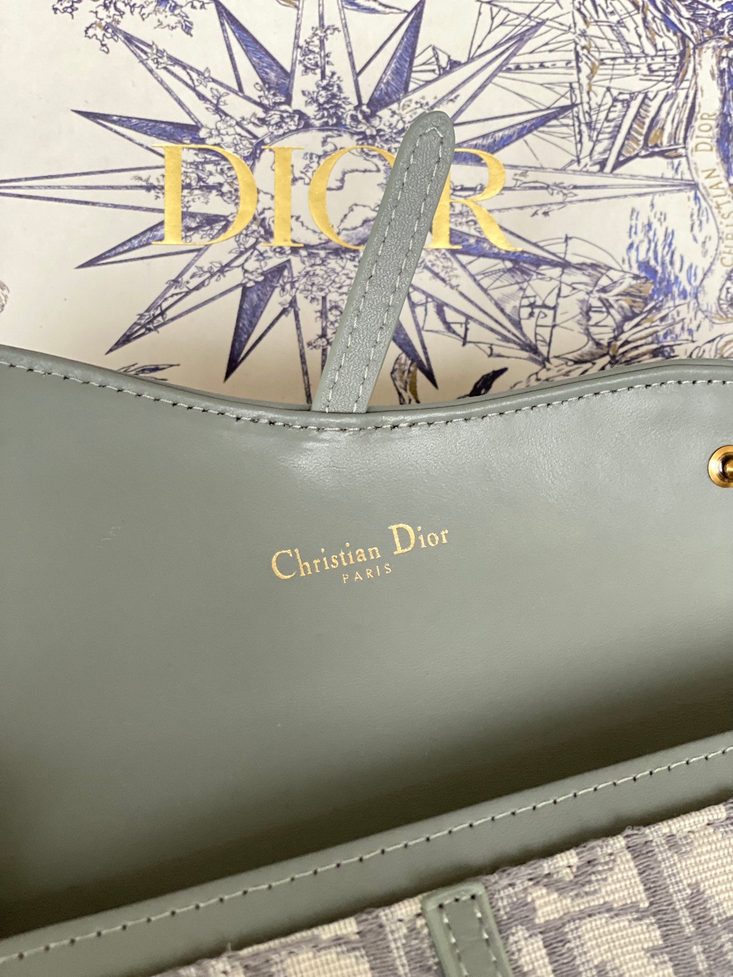 Dior Classic Monogram Canvas Envelope Chain Clutch and Card Wallet Set