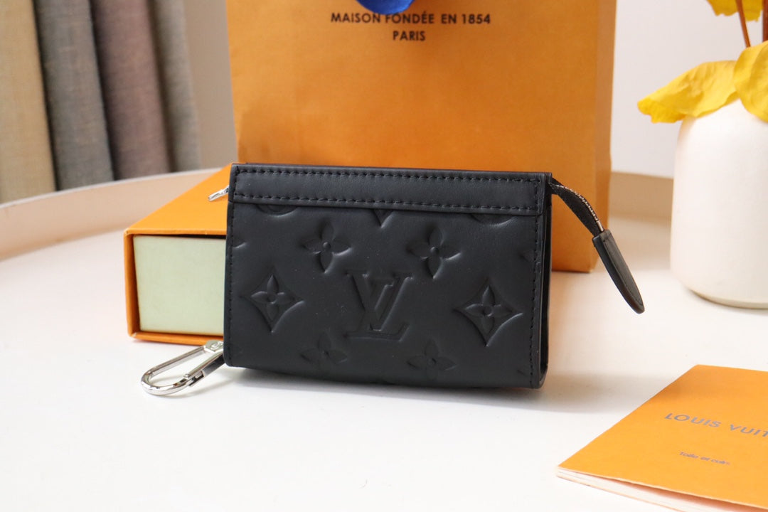 Louis Vuitton Classic Black Quilted Leather Wallet on Chain Crossbody Bag