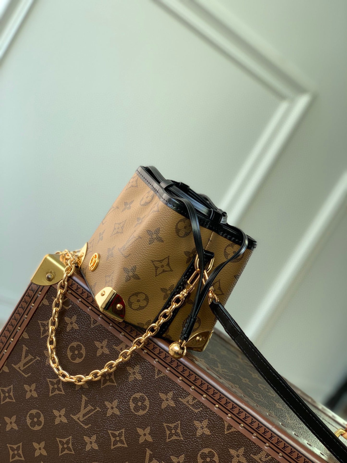 Louis Vuitton Monogram Giant Mini Bucket Bag with Gold-Tone Hardware