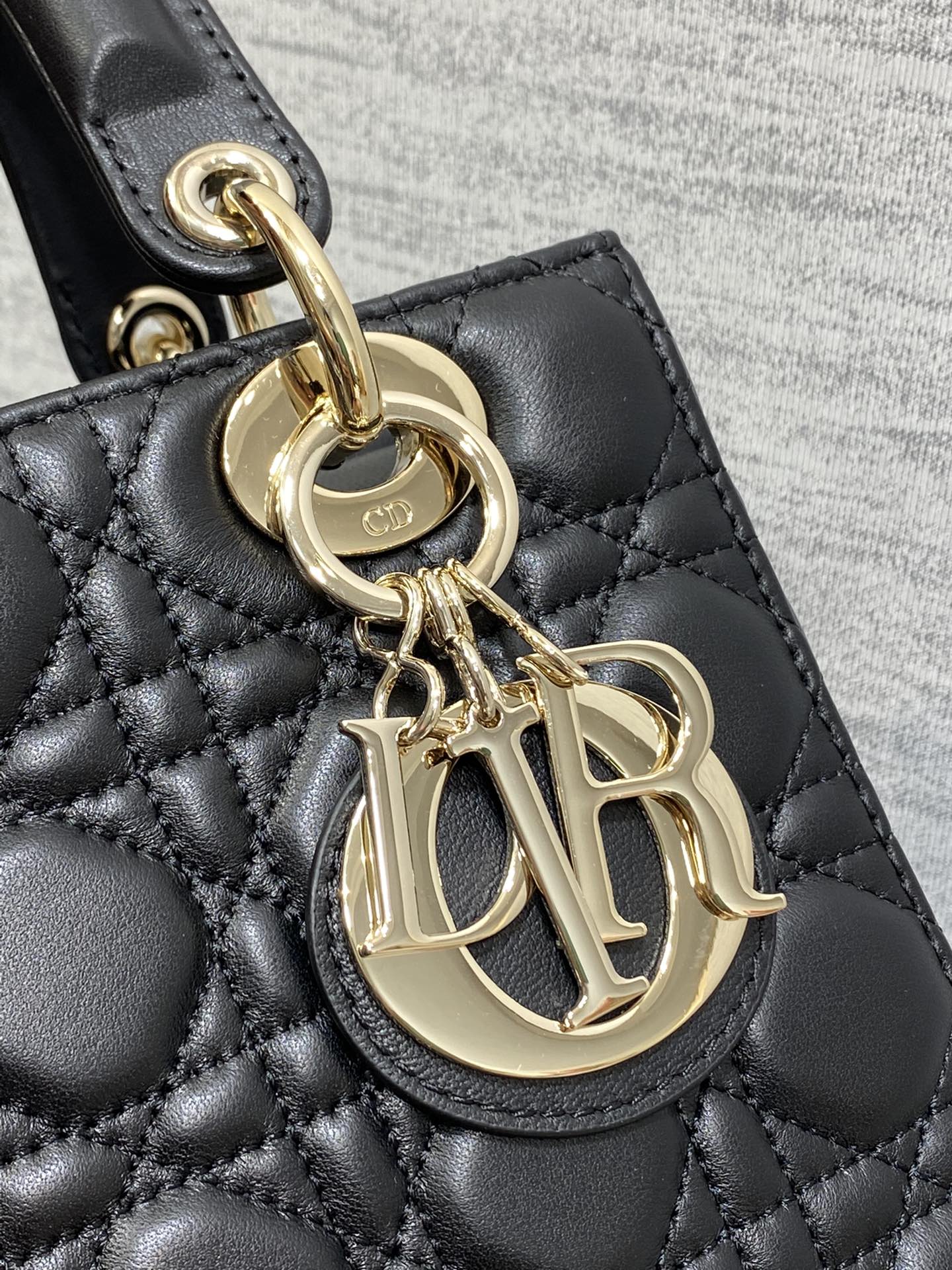 Lady Dior My ABCDior Bag Black Cannage Lambskin Gold-Finish Metal