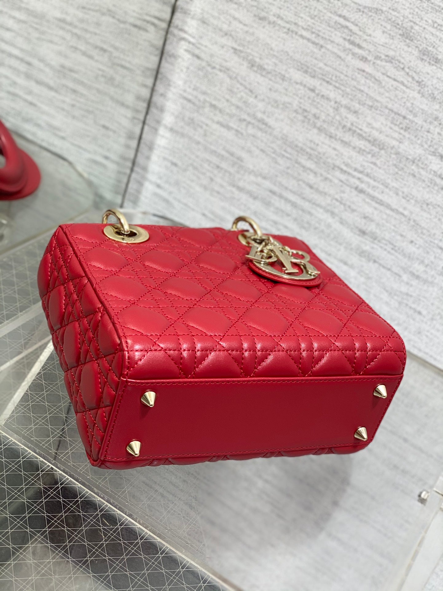 Lady Dior My ABCDior Bag - Red Cannage Lambskin Small Handbag