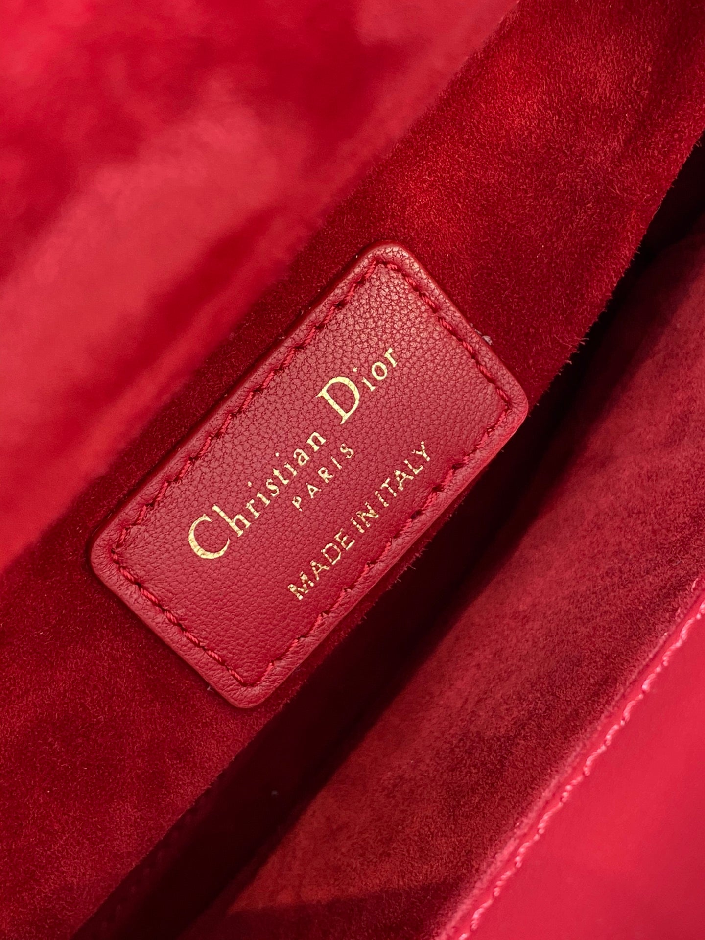 Dior Red Quilted Leather Mini Handbag with Top Handle and Shoulder Strap