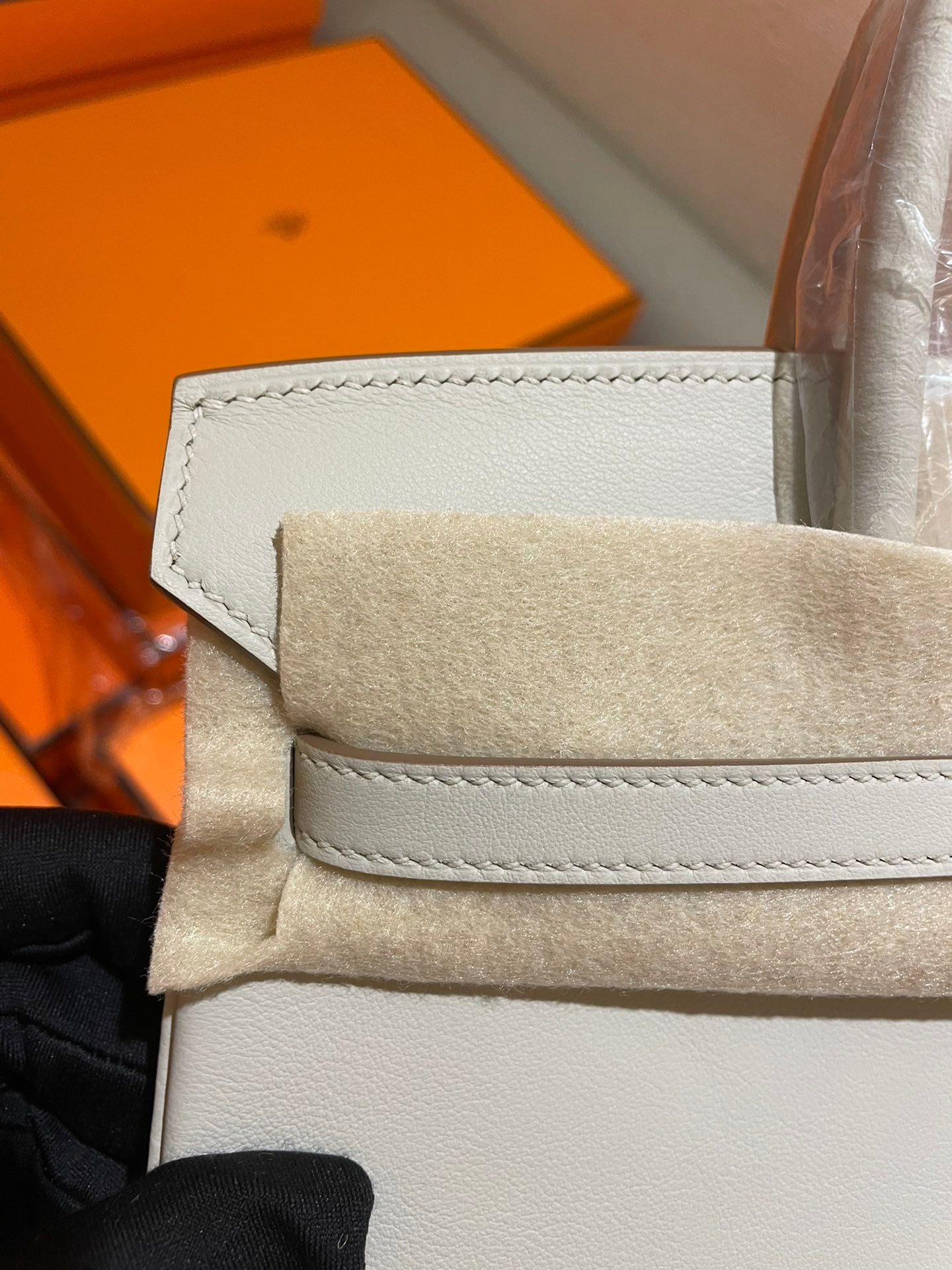 Hermès Birkin 25 White Togo Leather Palladium Hardware Handbag