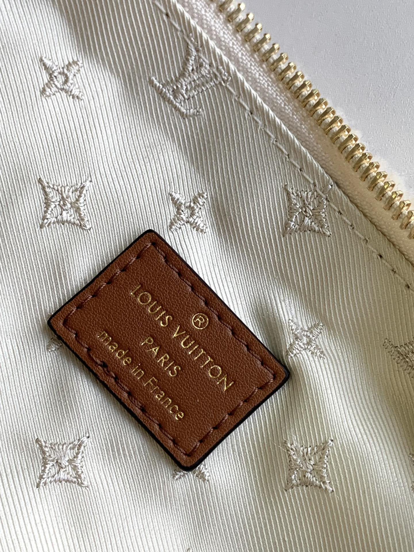 Louis Vuitton Plush Shearling Crescent Shoulder Bag with Gold Chain Strap